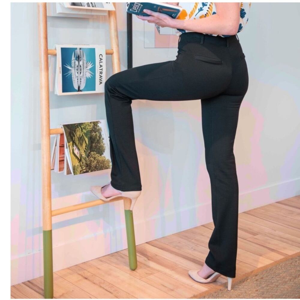 Betabrand Straight-Leg Classic Dress Pant Yoga Pant Black